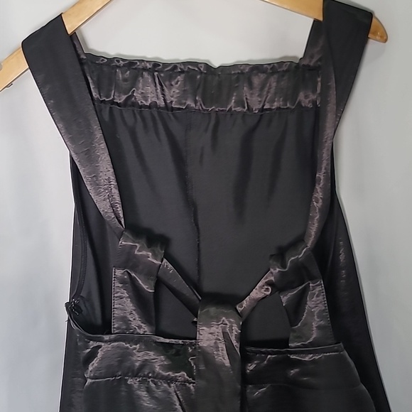 URBAN OUTFITTERS SILENCE + NOISE Satin Overalls Straight Leg Tie Bow Knot - Picture 5 of 8